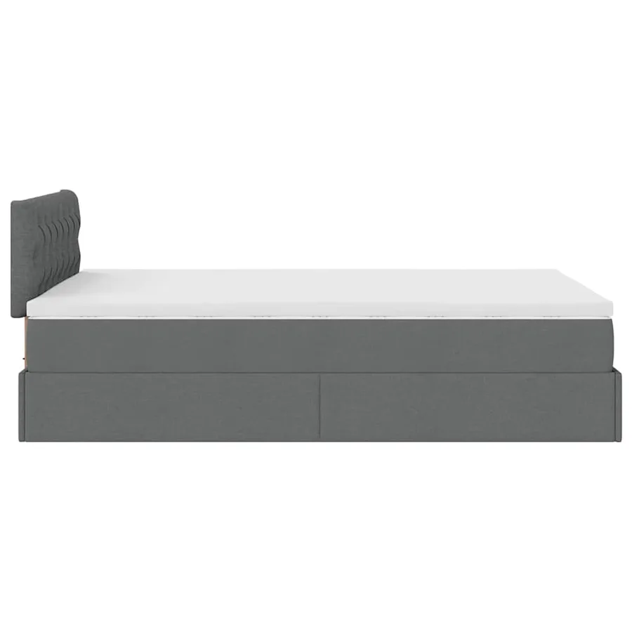 Lit ottoman avec matelas gris foncé 120x200 cm tissu - 10