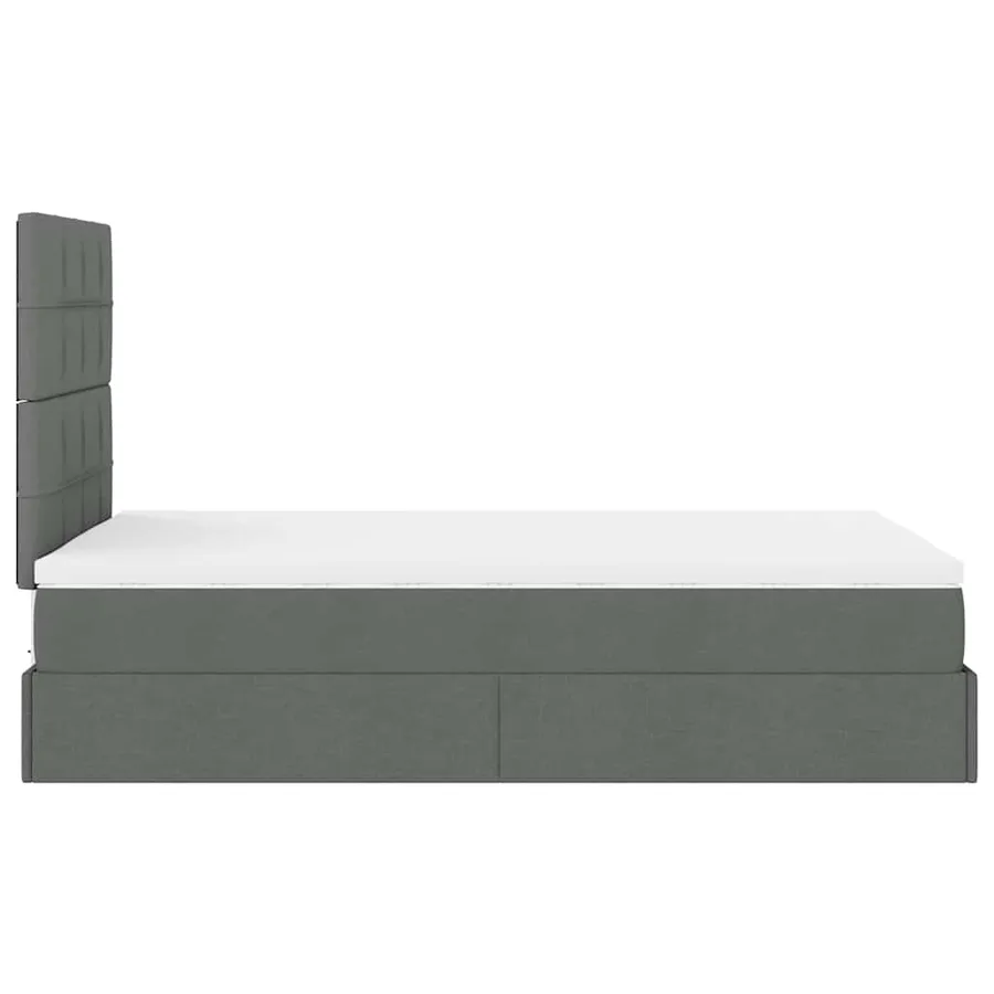 Cadre de lit ottoman avec matelas gris foncé 120x200cm tissu - 11