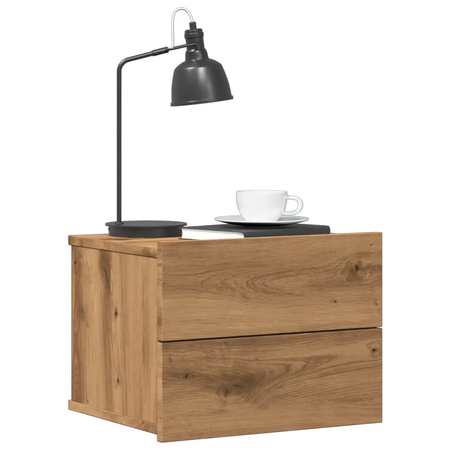 Tables de chevet murales 2 pcs chêne artisanal 40x32x30 cm