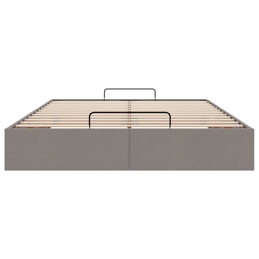 Cadre de lit ottoman sans matelas taupe 140x190 cm tissu - 7