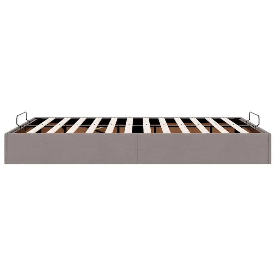 Cadre de lit ottoman sans matelas taupe 140x190 cm tissu - 8