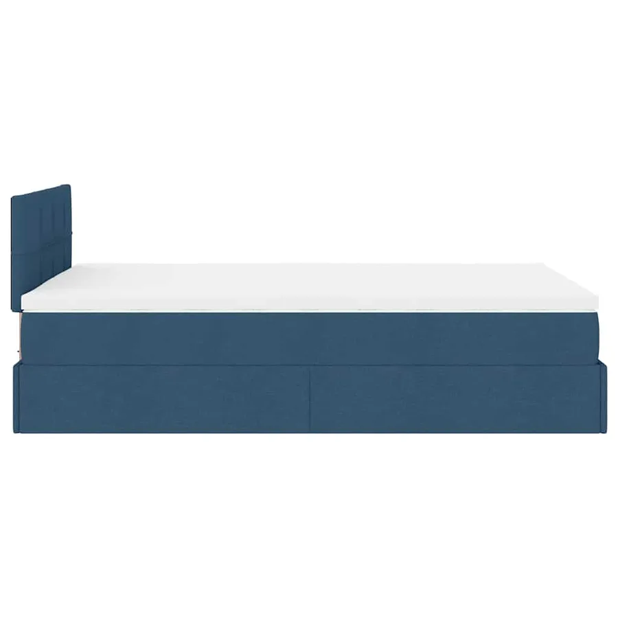 Lit ottoman avec matelas et LED Bleu 120x200 cm Tissu - 11