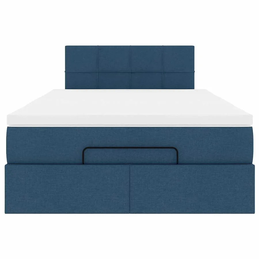 Lit ottoman avec matelas et LED Bleu 120x200 cm Tissu - 8