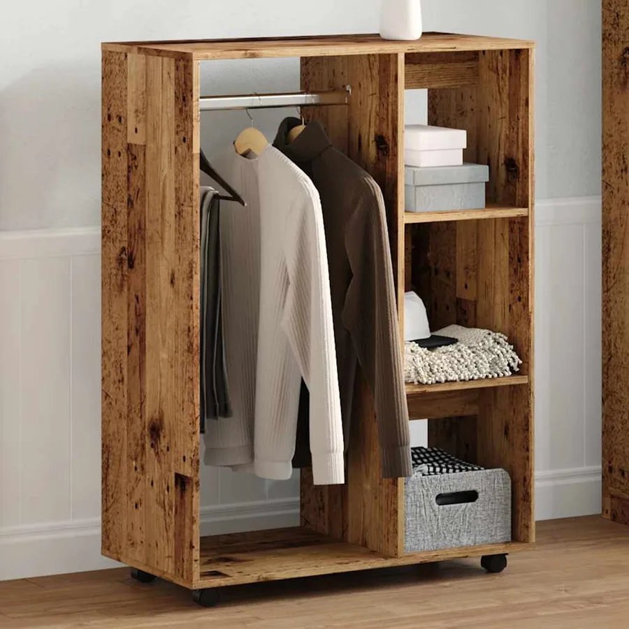 Garde-robe vieux bois 80x40x110 cm bois d'ingénierie - 4