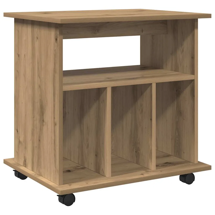Armoire roulante chêne artisanal 60x45x60 cm bois d'ingénierie - 7