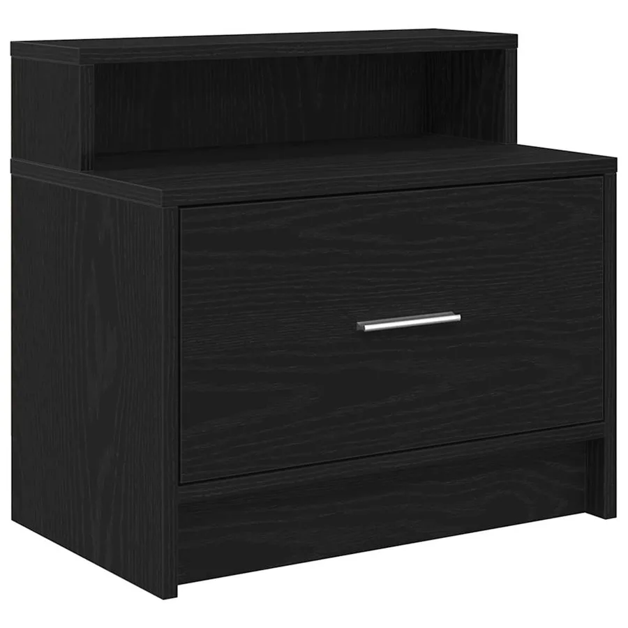 Table de chevet avec tiroir chêne noir 51x31x47 cm - 2