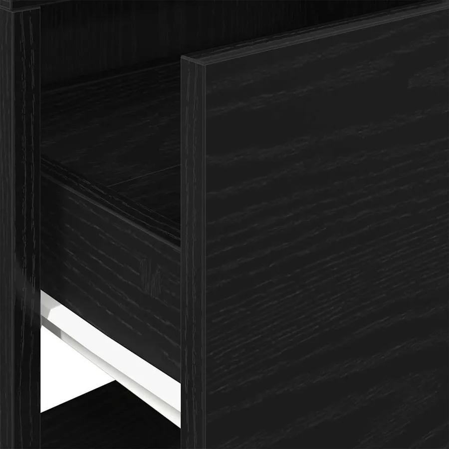 Table de chevet avec tiroir chêne noir 51x31x47 cm - 8