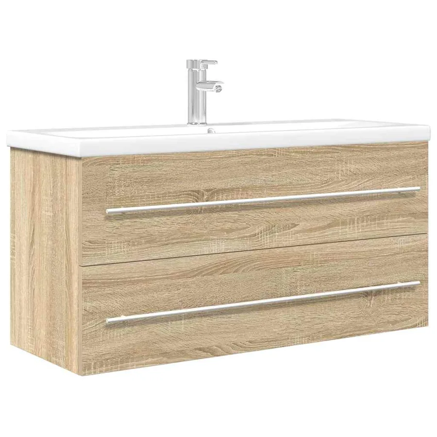 Ensemble de meubles de salle de bain 2 pcs chêne sonoma - 2