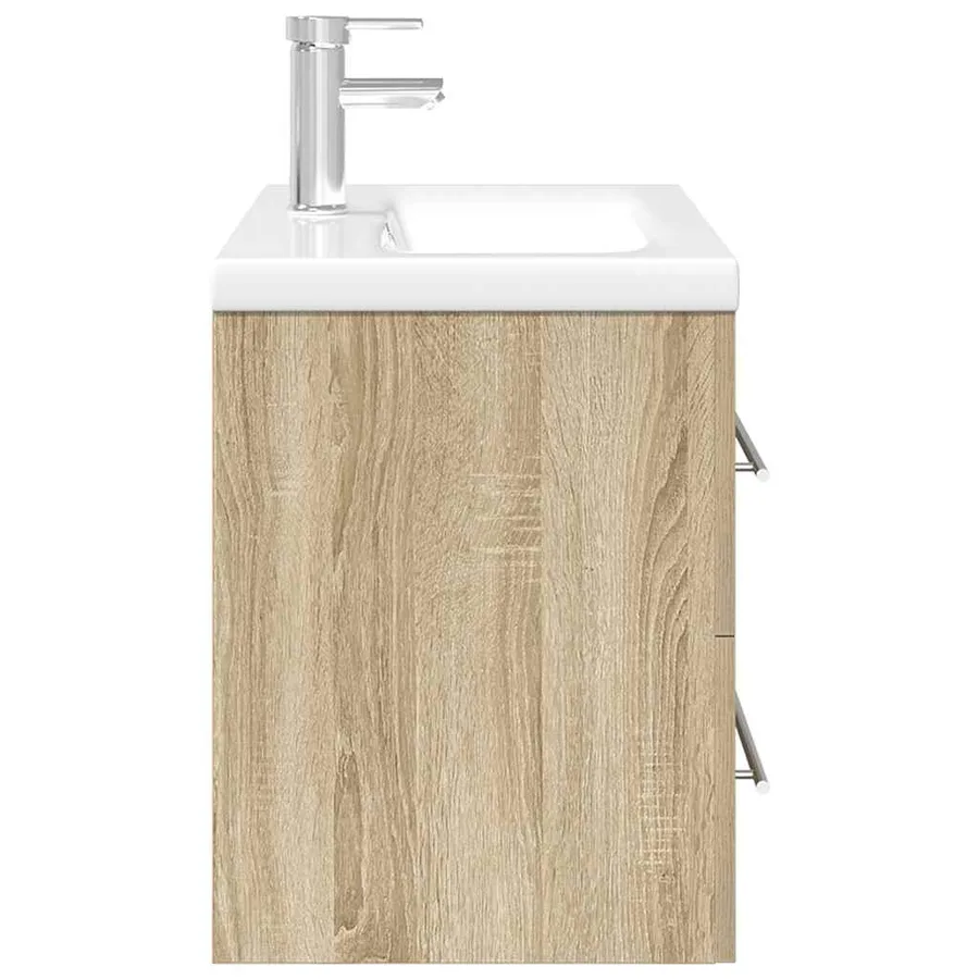 Ensemble de meubles de salle de bain 2 pcs chêne sonoma - 7