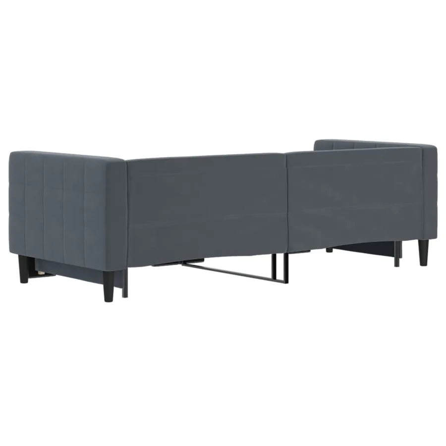Lit de jour avec gigogne sans matelas gris foncé 80x200 cm - 5