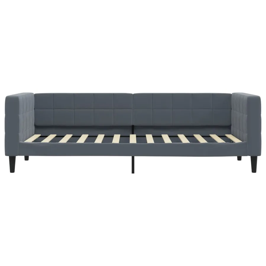 Lit de jour avec gigogne sans matelas gris foncé 80x200 cm - 7