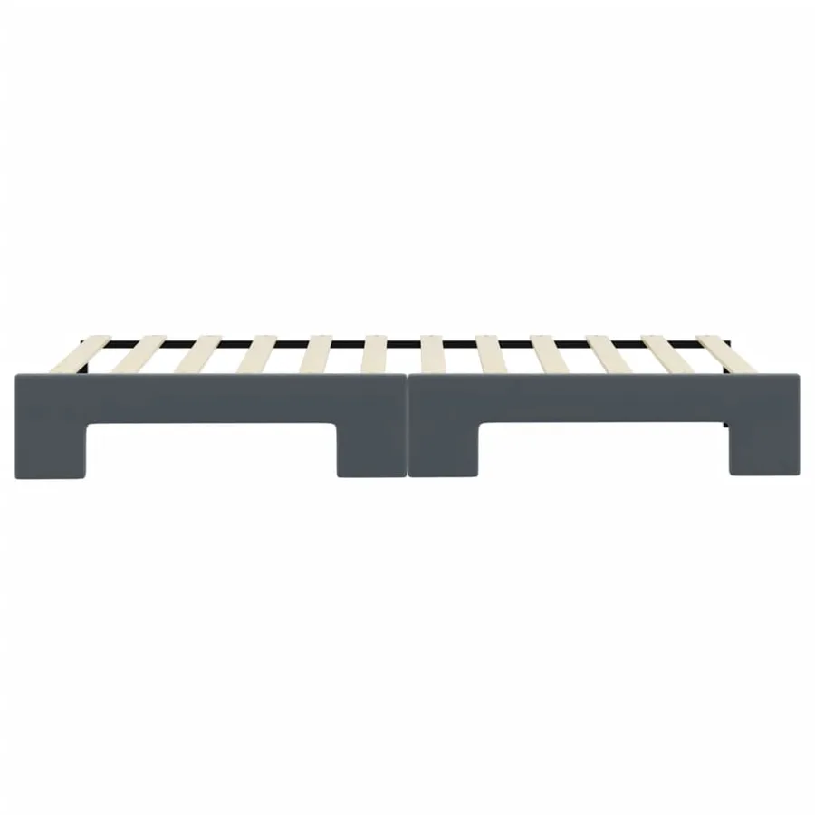 Lit de jour avec gigogne sans matelas gris foncé 80x200 cm - 9
