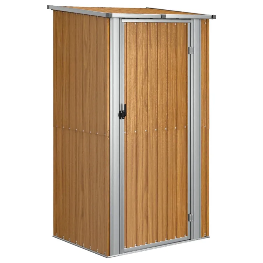Garden Shed Brown 118.5 x 97 x 209.5 cm Galvanised Steel - 2