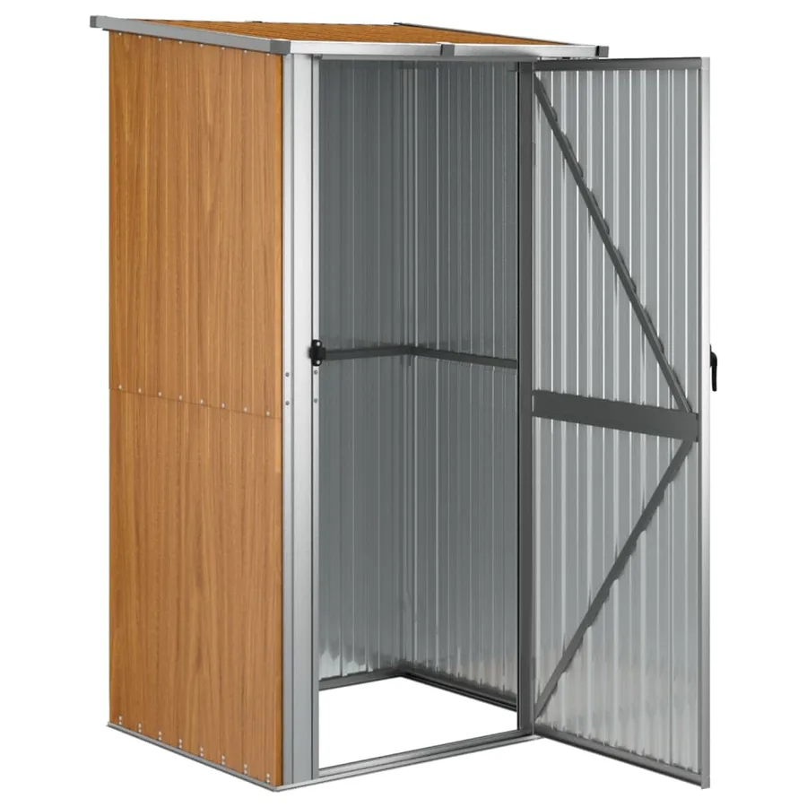Garden Shed Brown 118.5 x 97 x 209.5 cm Galvanised Steel - 3