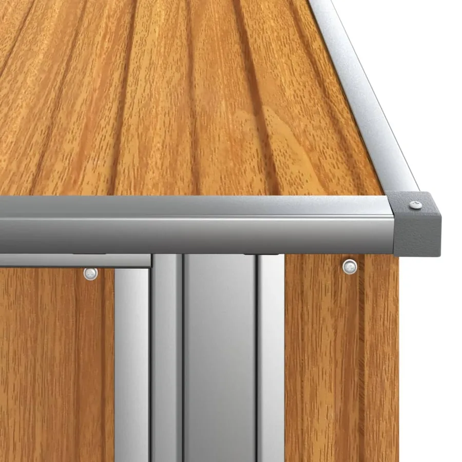 Garden Shed Brown 118.5 x 97 x 209.5 cm Galvanised Steel - 7
