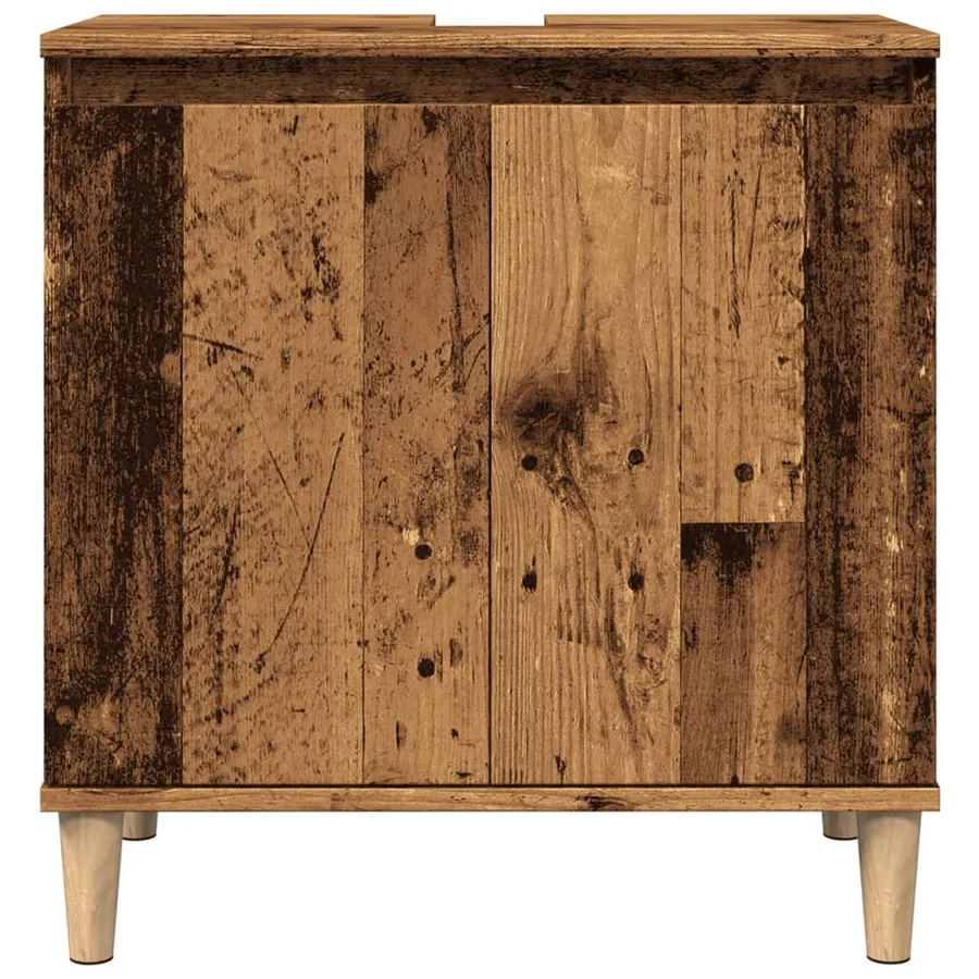 Armoire d'évier vieux bois 58x33x60 cm bois d'ingénierie - 4