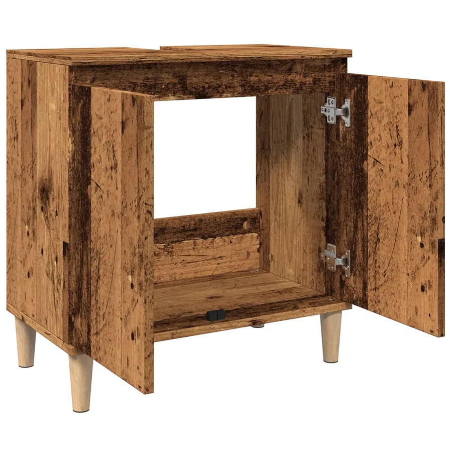 Armoire d'évier vieux bois 58x33x60 cm bois d'ingénierie - 5