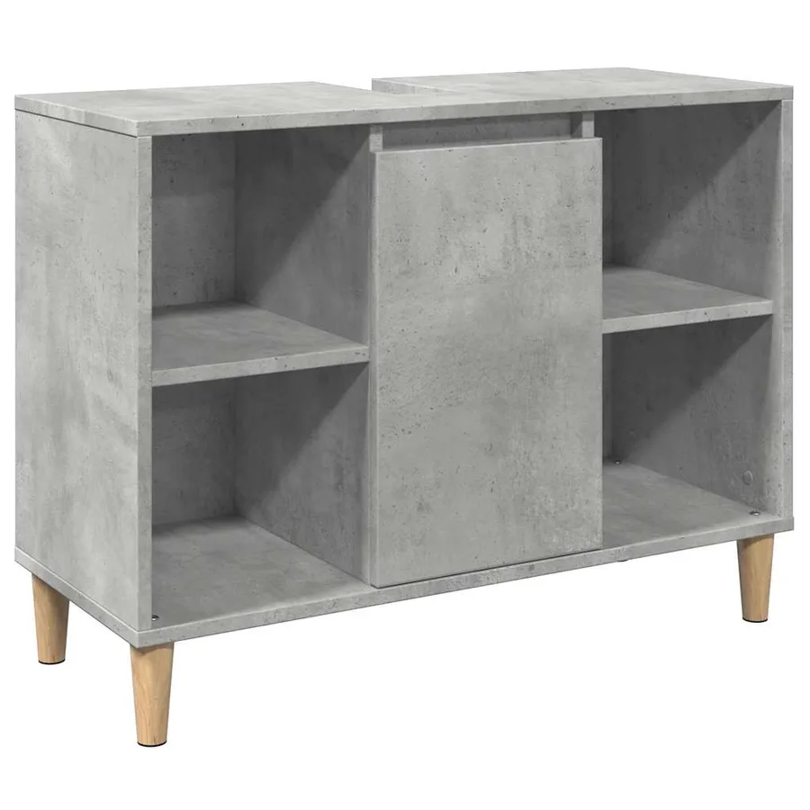 Ensemble de meubles de salle de bain 3 pcs gris béton - 8