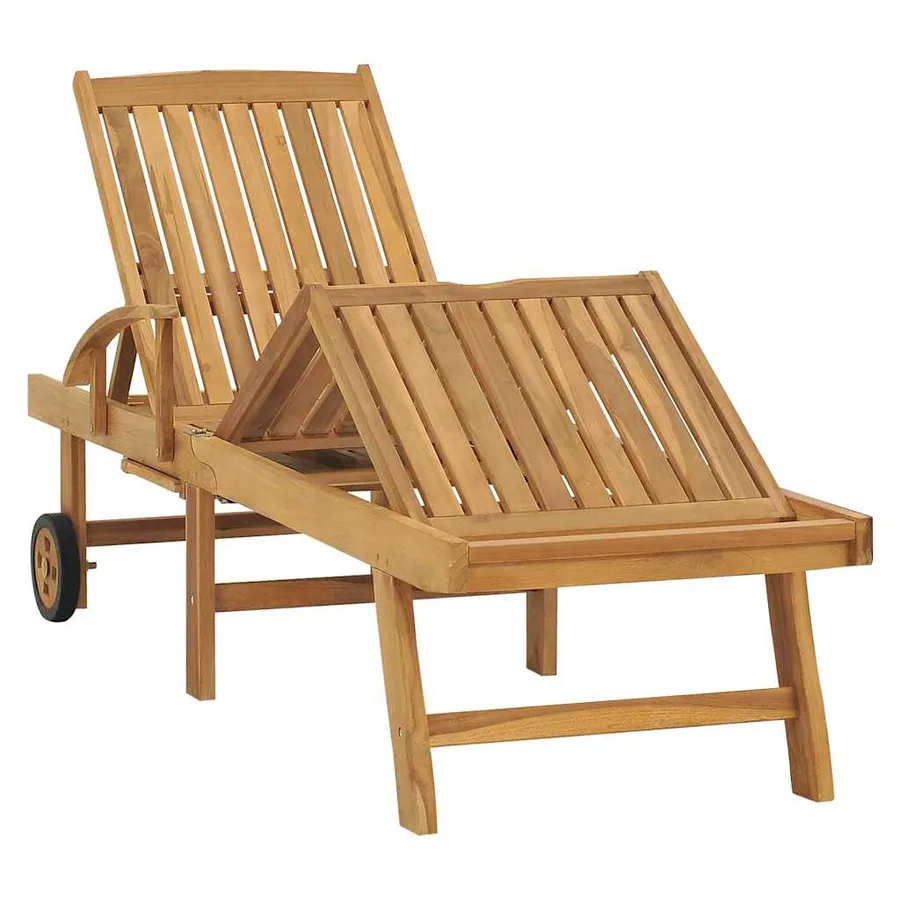 Chaise longue Bois de teck solide - 3