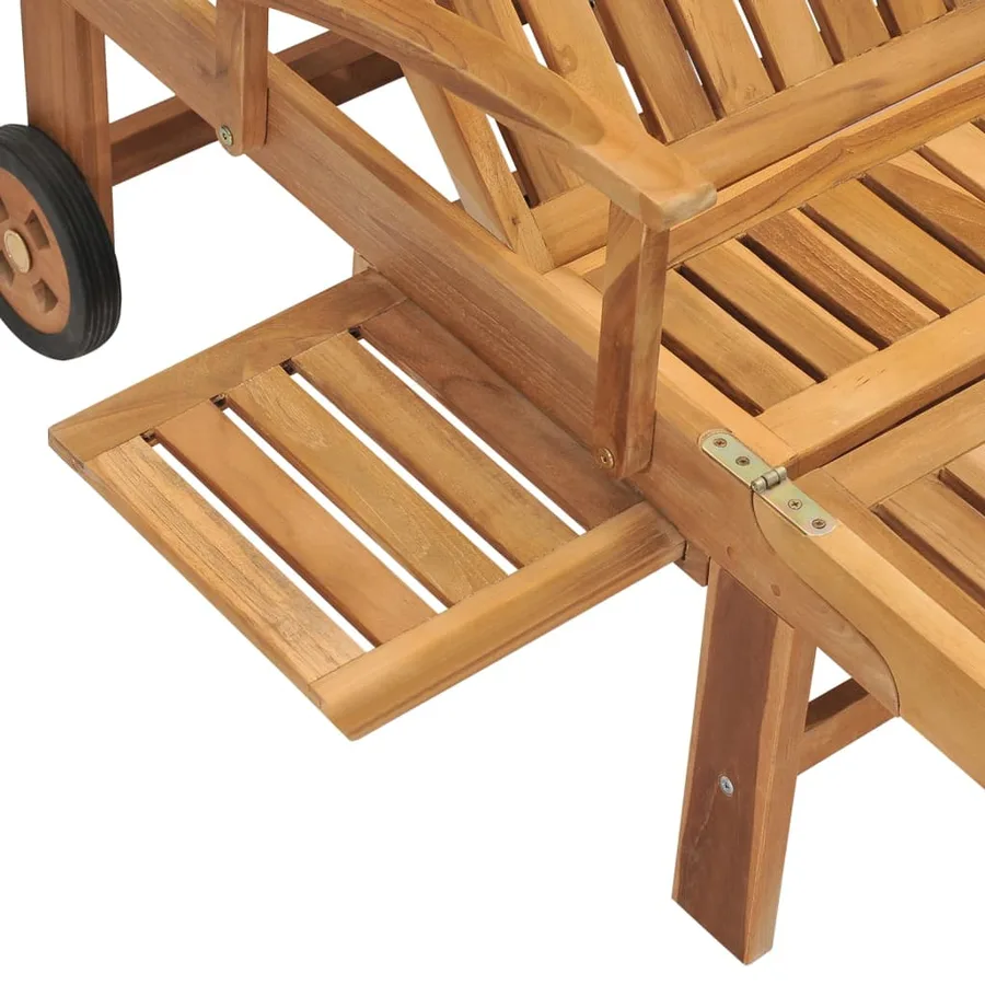 Chaise longue Bois de teck solide - 9