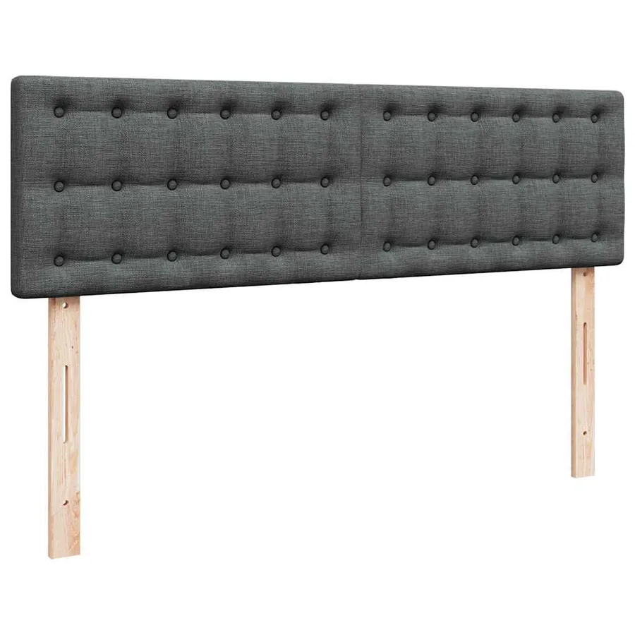 Lit ottoman avec matelas gris foncé 140x190 cm tissu - 9