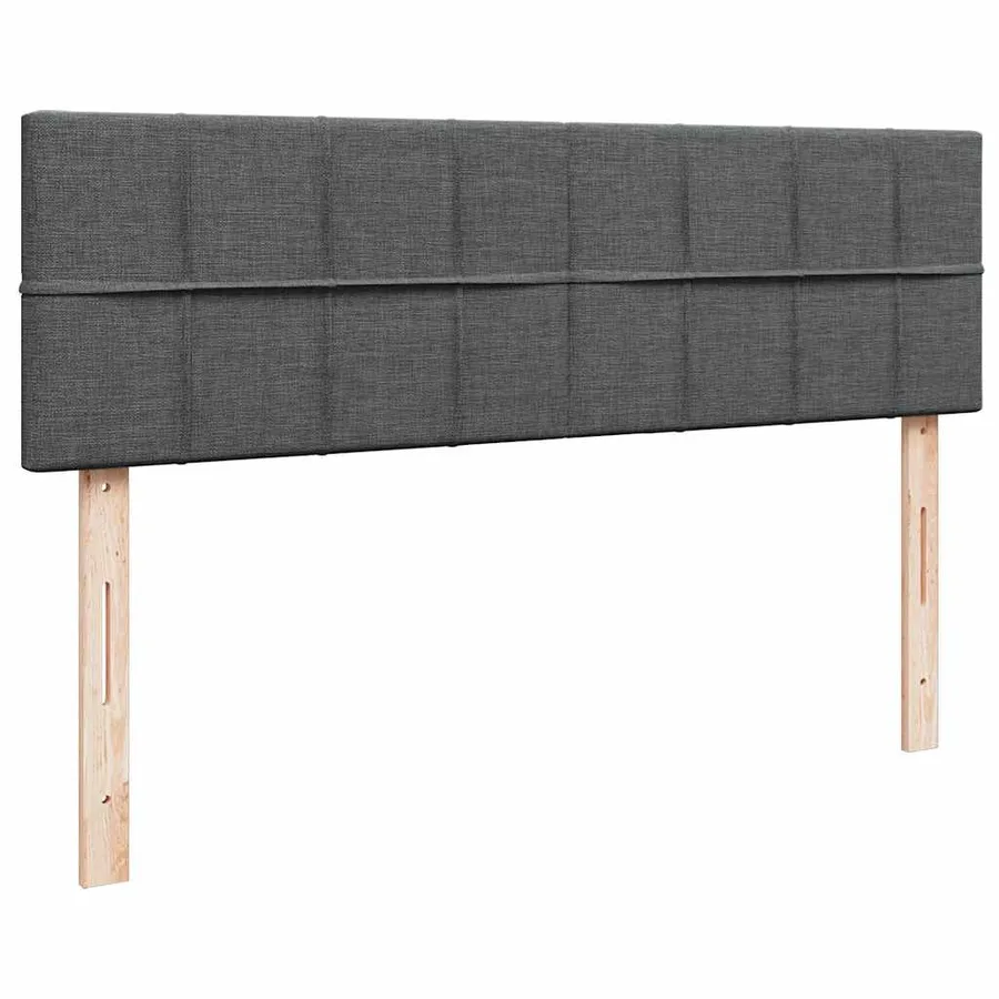 Lit ottoman avec matelas gris foncé 140x190 cm tissu - 9