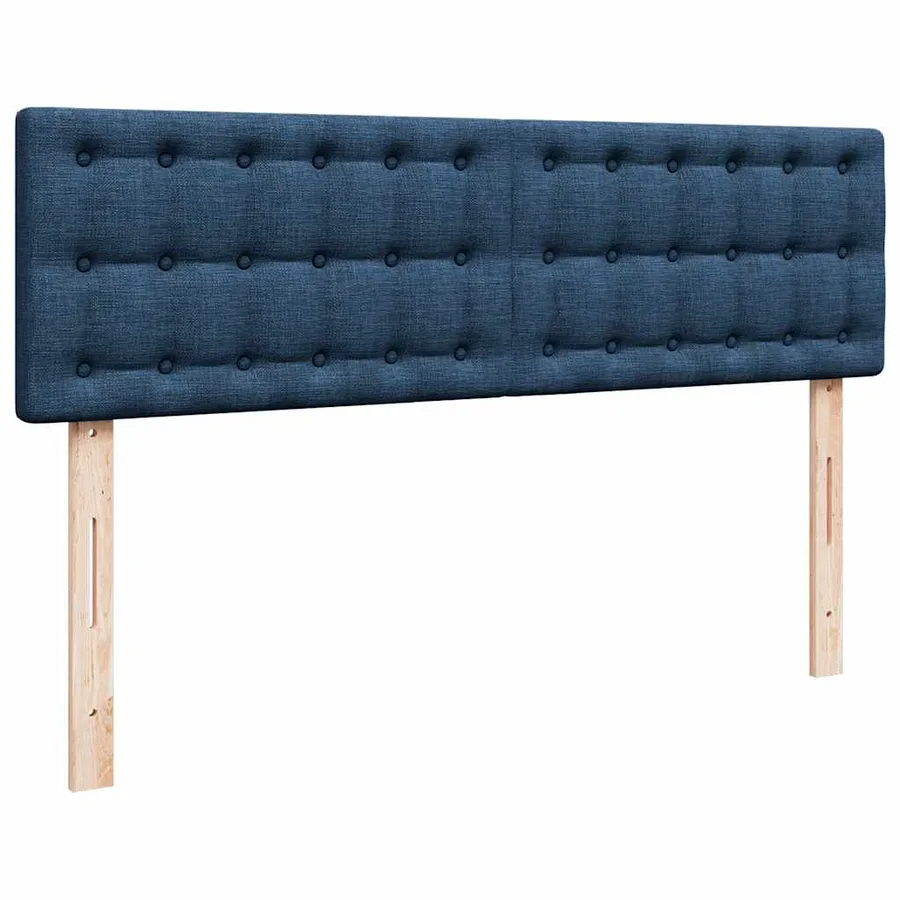 Lit ottoman avec matelas bleu 140x190 cm tissu - 9