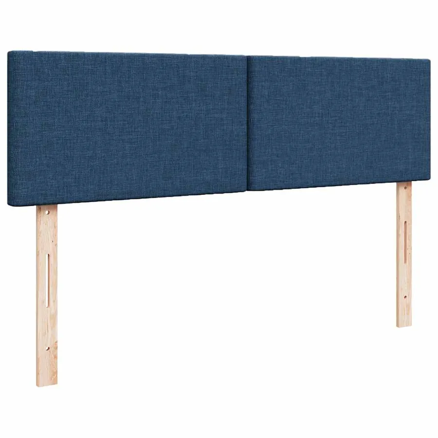 Lit ottoman avec matelas bleu 140x190 cm tissu - 9