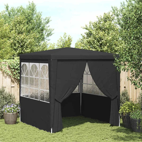Tente de réception avec parois 2,5x2,5 m Anthracite 90 g/m²