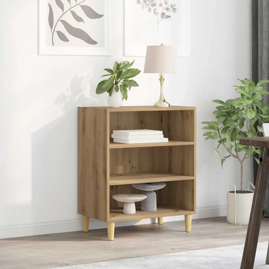 Buffet chêne artisanal 57x35x75 cm bois d'ingénierie