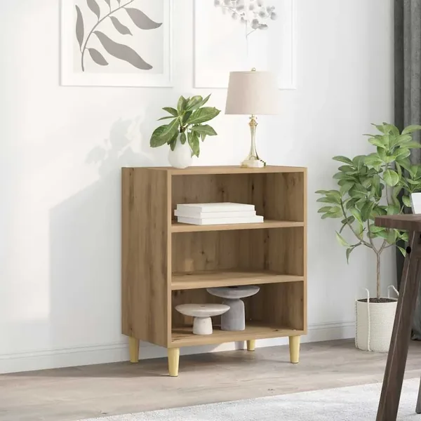 Buffet chêne artisanal 57x35x75 cm bois d'ingénierie