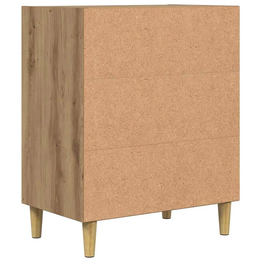 Buffet chêne artisanal 57x35x75 cm bois d'ingénierie - 6