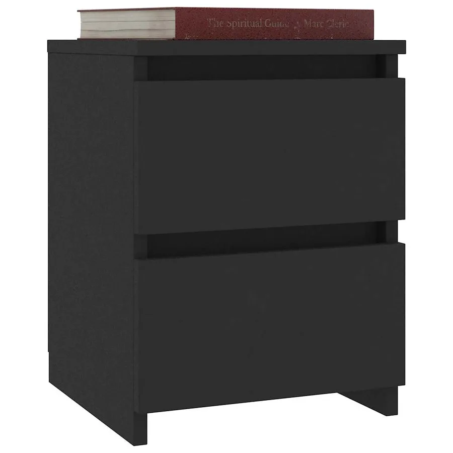 Tables de chevet 2 pcs Noir 30x30x40 cm Bois d'ingénierie - 3