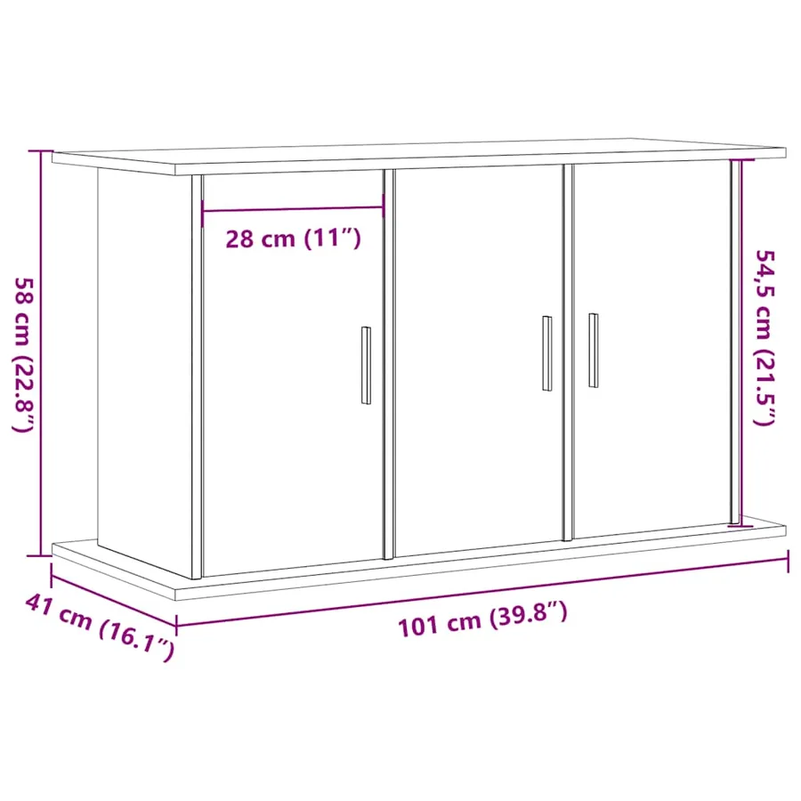 Support pour aquarium vieux bois 101x41x58 cm bois d'ingénierie - 10