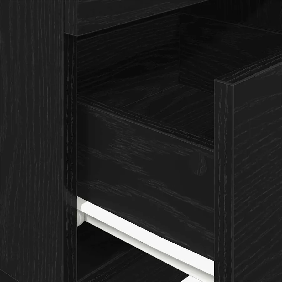 Tables de chevet 2 pcs avec 2 tiroirs noir 36x36x68 cm - 9