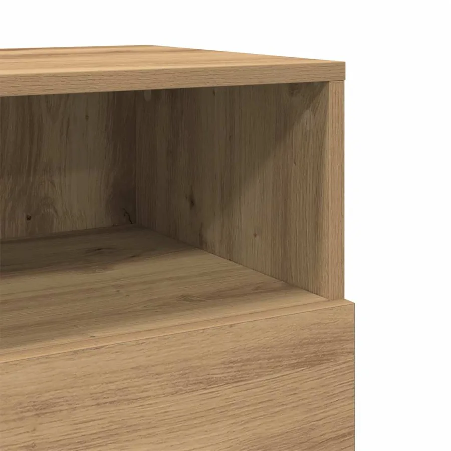 Tables de chevet 2 pcs et 2 tiroirs chêne artisanal 36x36x68 cm - 10