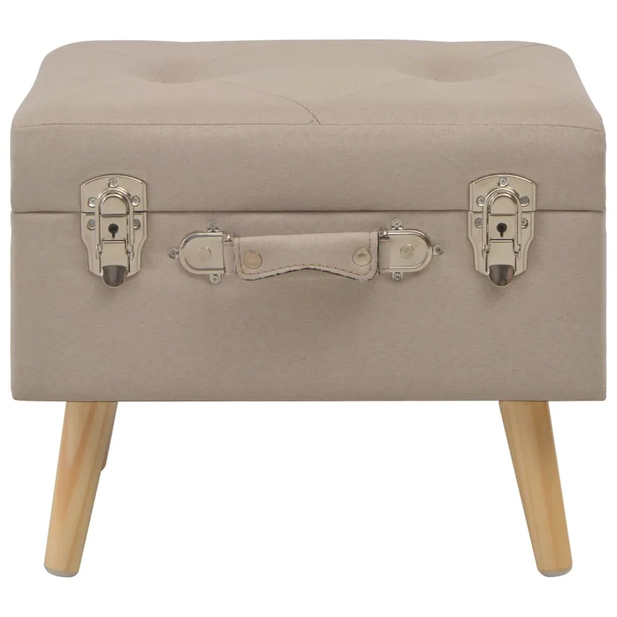 Tabouret de rangement 40 cm Beige Tissu - 2