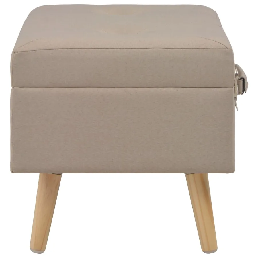 Tabouret de rangement 40 cm Beige Tissu - 3