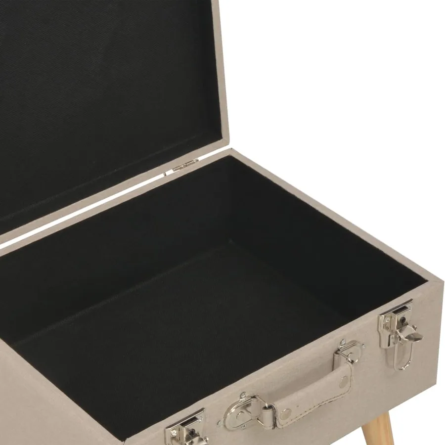 Tabouret de rangement 40 cm Beige Tissu - 6
