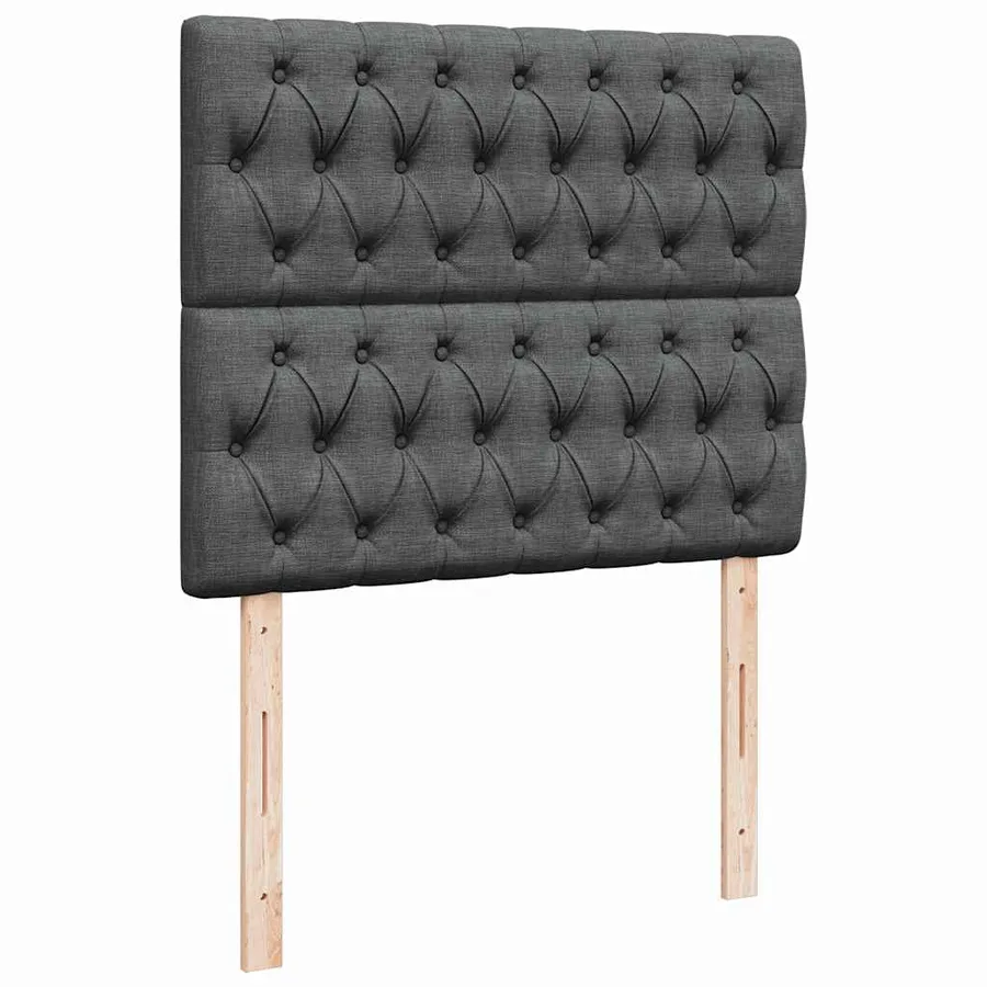 Cadre de lit ottoman avec matelas gris foncé 120x190 cm tissu - 9