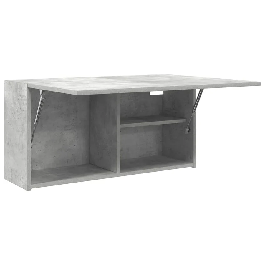 Armoire murale de bain gris béton 80x25x40 cm bois d'ingénierie - 6