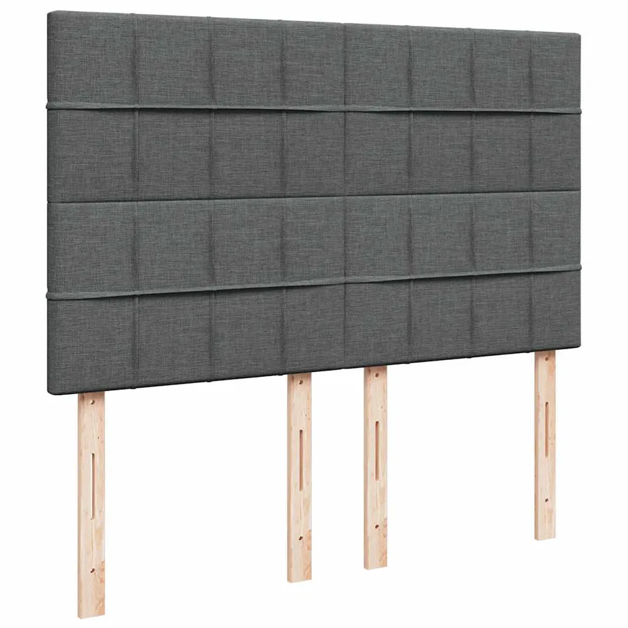 Cadre de lit ottoman avec matelas gris foncé 140x200 cm tissu - 9