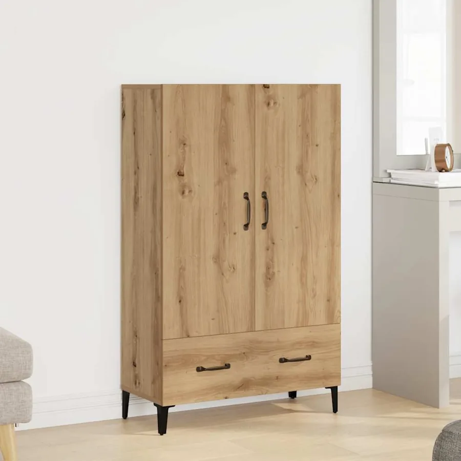 Buffet chêne artisanal 70x31x115 cm bois d'ingénierie