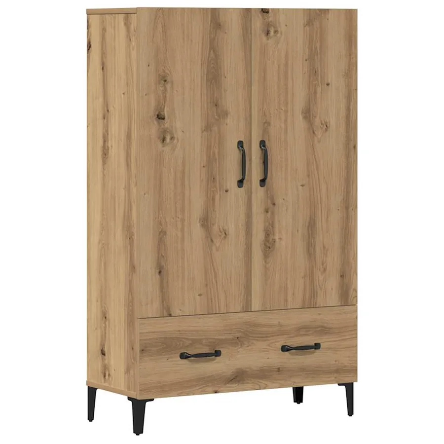 Buffet chêne artisanal 70x31x115 cm bois d'ingénierie - 2