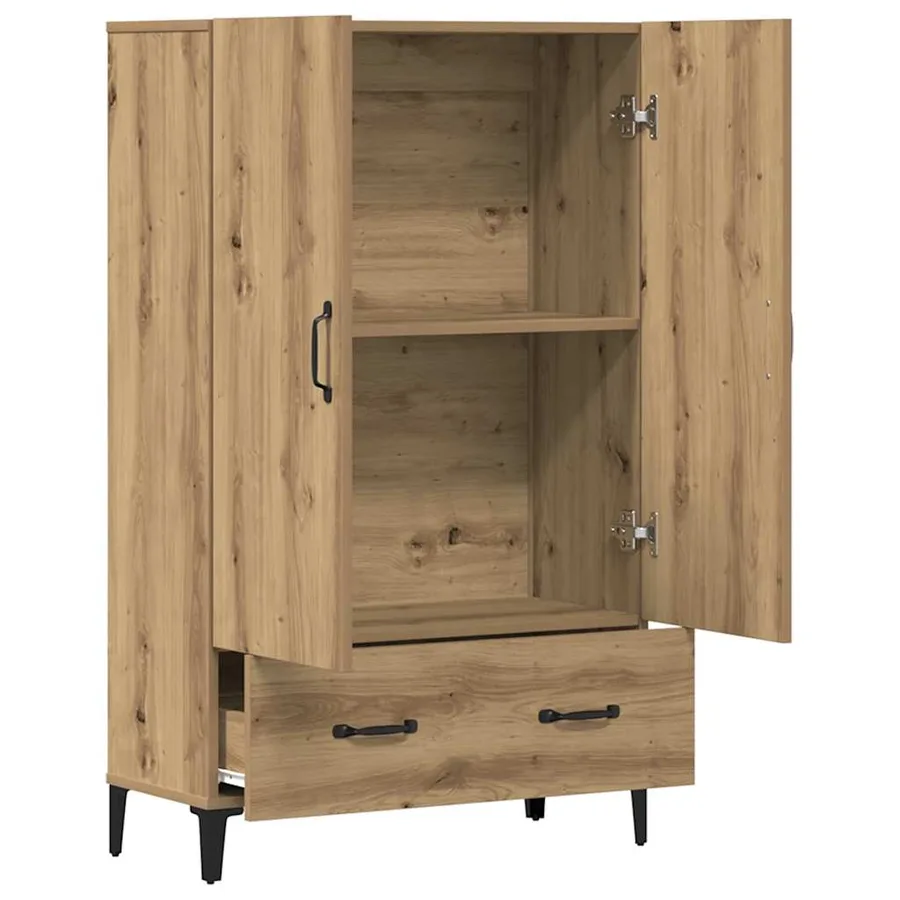 Buffet chêne artisanal 70x31x115 cm bois d'ingénierie - 4