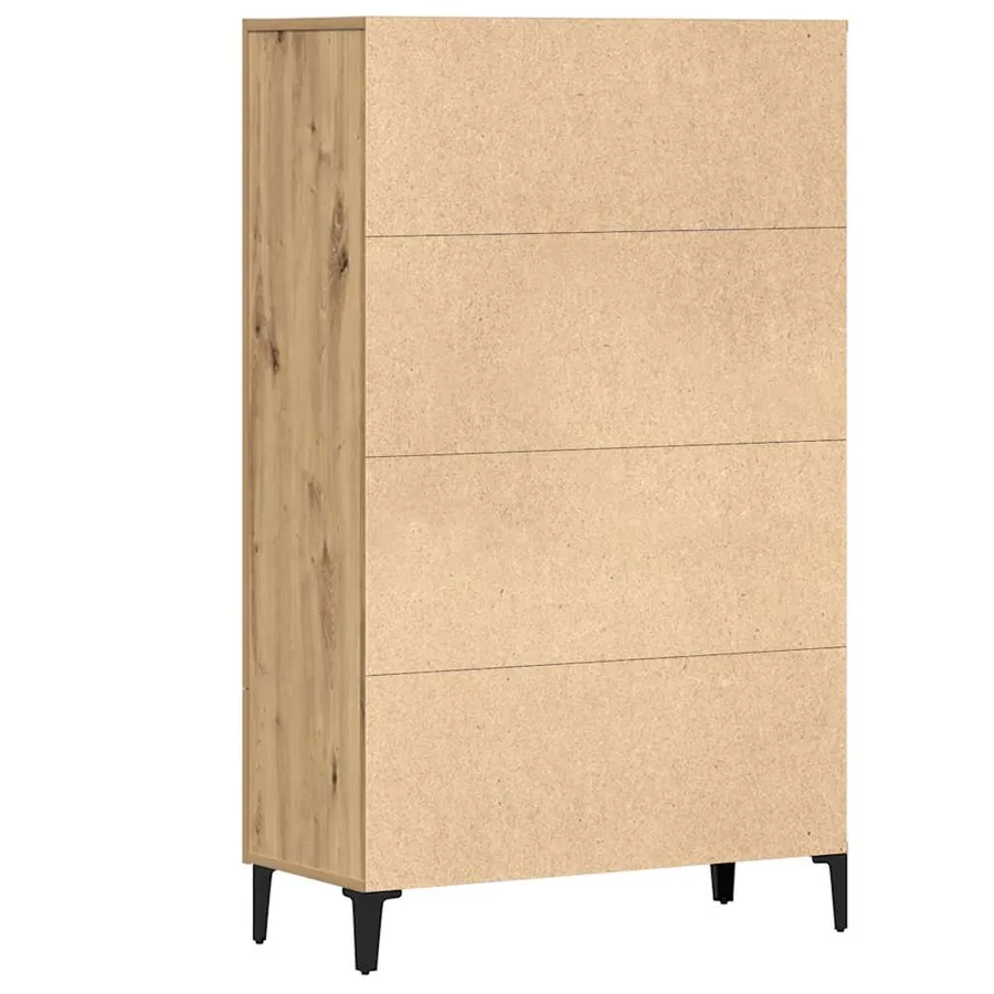 Buffet chêne artisanal 70x31x115 cm bois d'ingénierie - 6