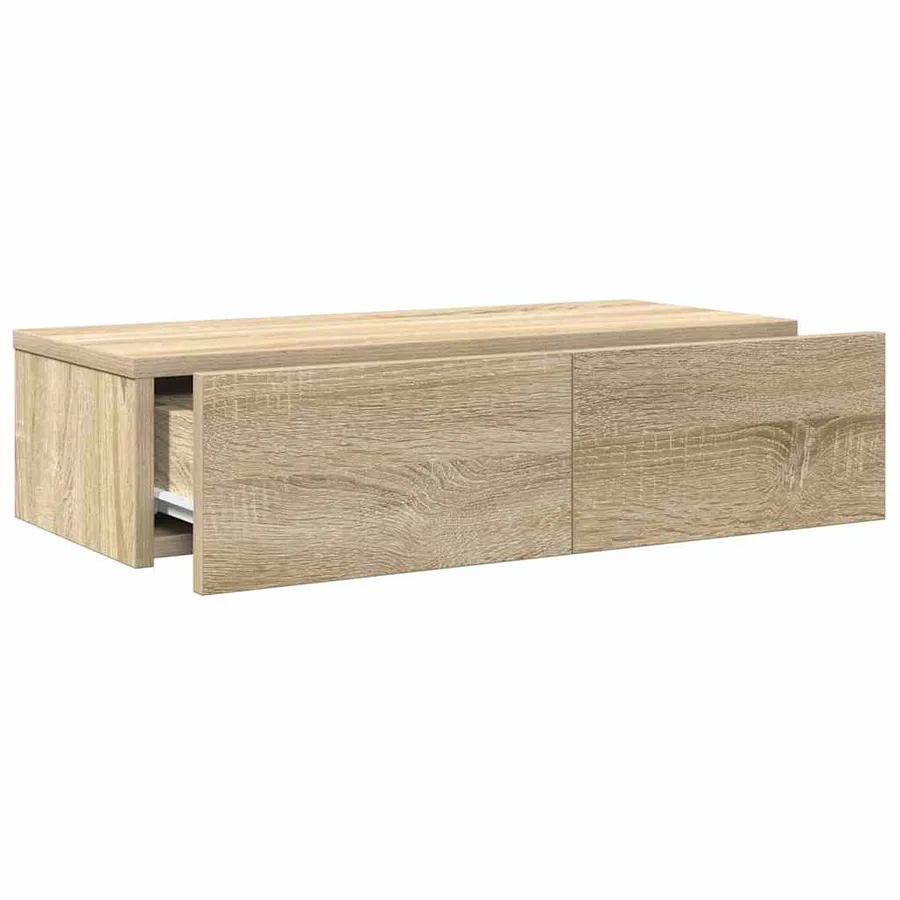 Étagère murale avec tiroirs chêne sonoma bois d'ingénierie - 7