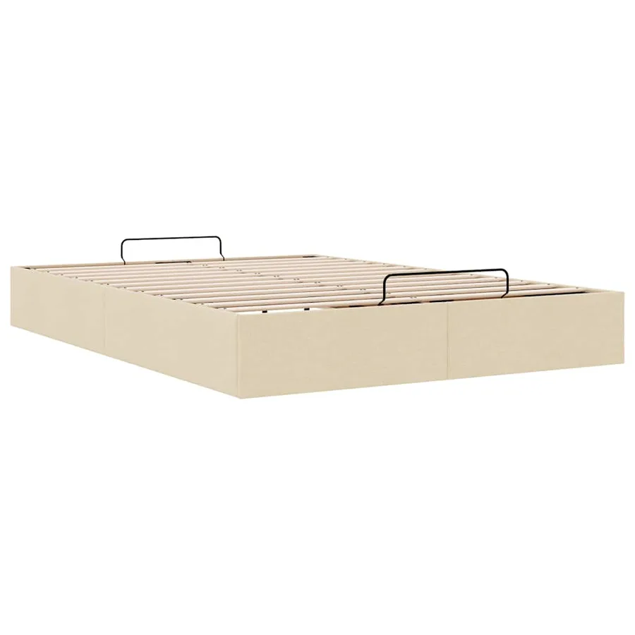 Cadre de lit ottoman sans matelas crème 140x200 cm tissu - 6
