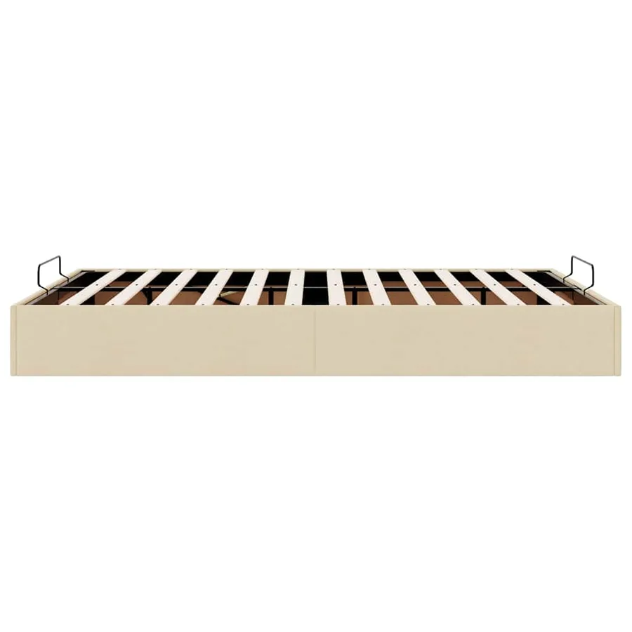 Cadre de lit ottoman sans matelas crème 140x200 cm tissu - 8