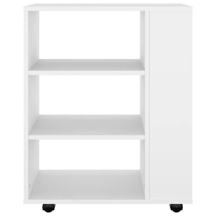 Armoire à roulettes Blanc 60x35x75 cm Bois d’ingénierie - 4